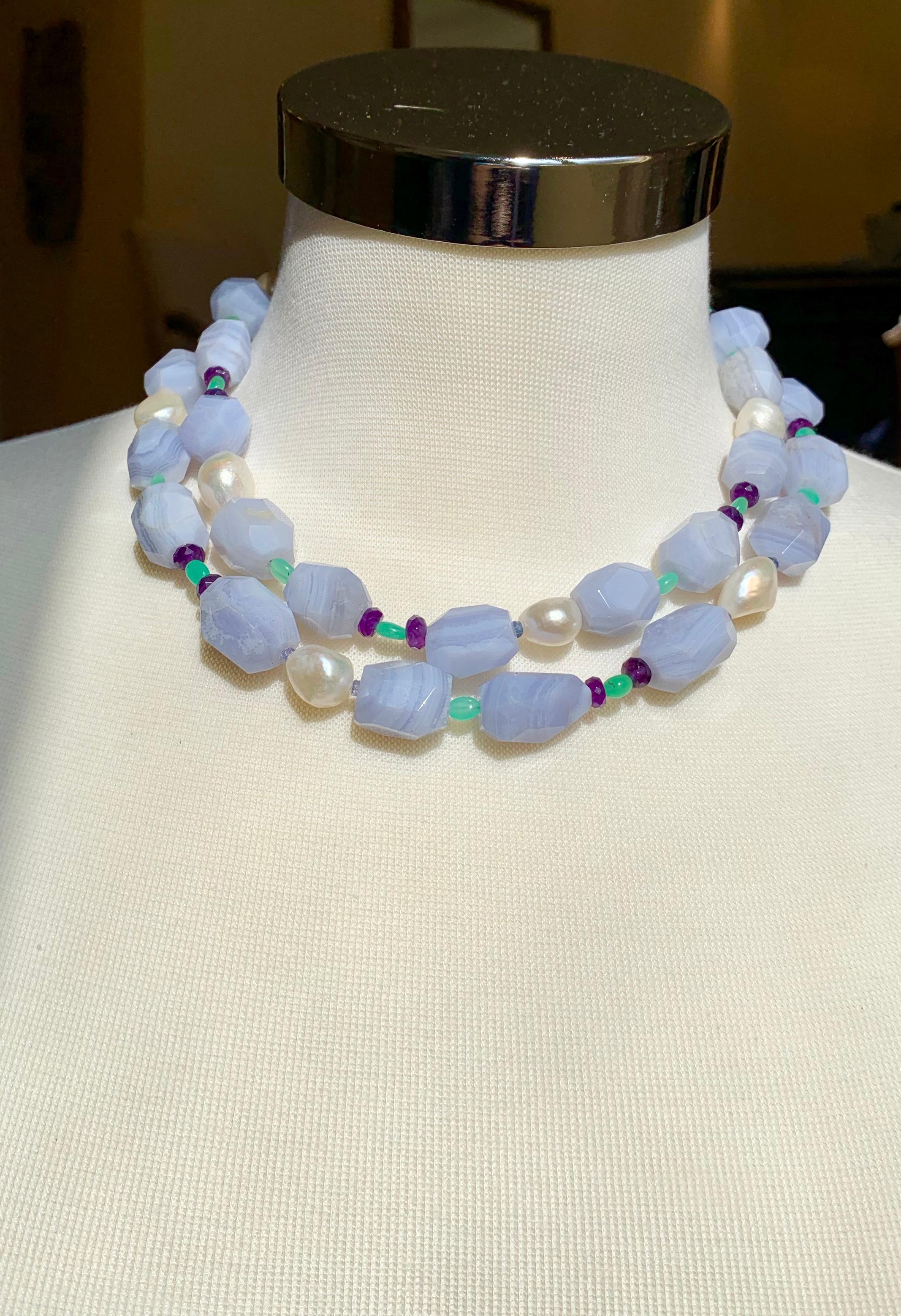 Color Printing Rabbit Agate Gemstone Pendant Necklace H1902 2523 