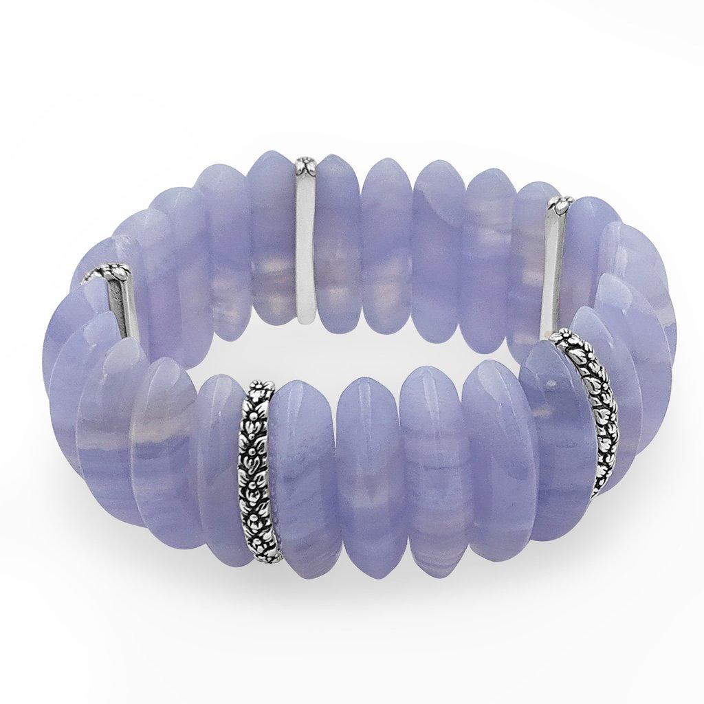 Blue Lace Agate Stretch Bracelet with Sterling Silver Spacers

Garden of Stephen: Signature Stretch Bracelet