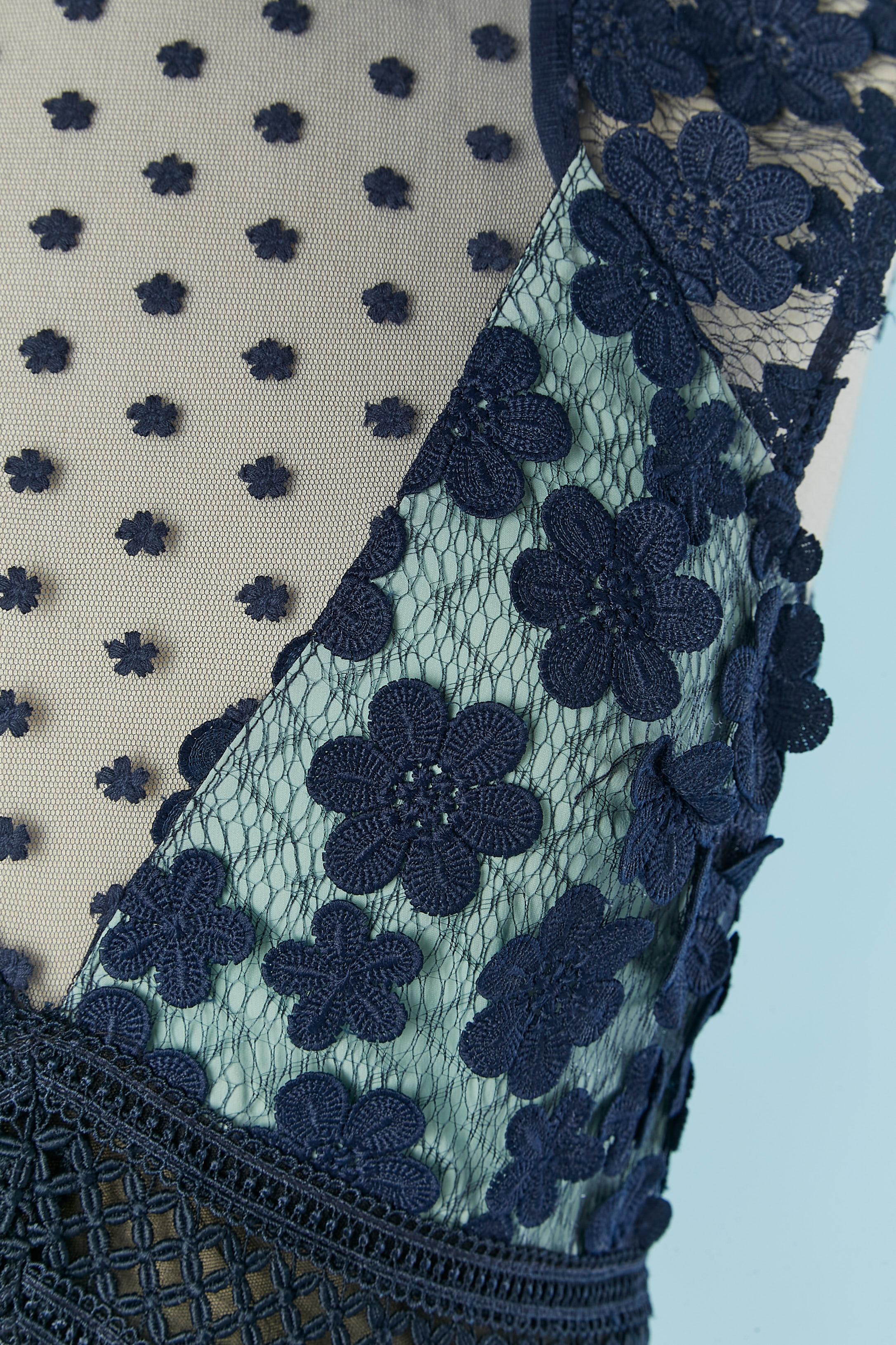 Black Blue lace and guipure cocktail dress SELF - PORTRAIT For Sale