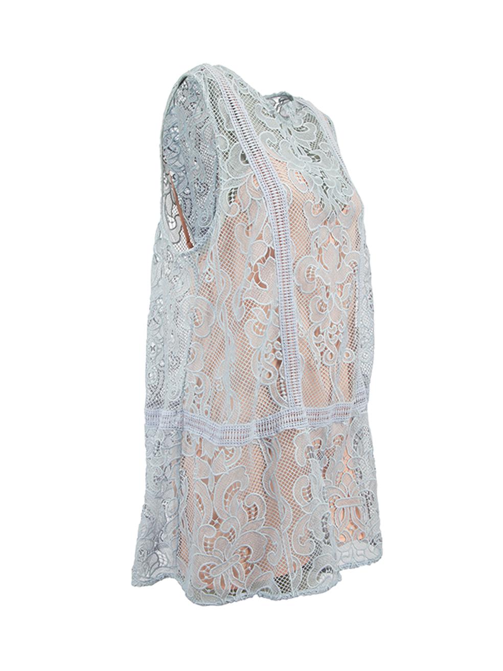 CONDITION is Very good. Hardly any visible wear to playsuit is evident on this used Alice McCall designer resale item. 



Details


Blue lace with a pink vest under layer 

Lace and polyester

Sleeveless playsuit

Loose fit

Round neckline

Open