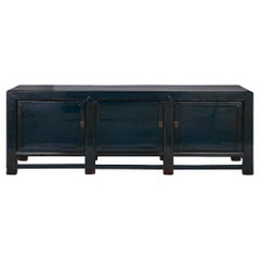 Blue Lacquer Server in Original Paint Patina