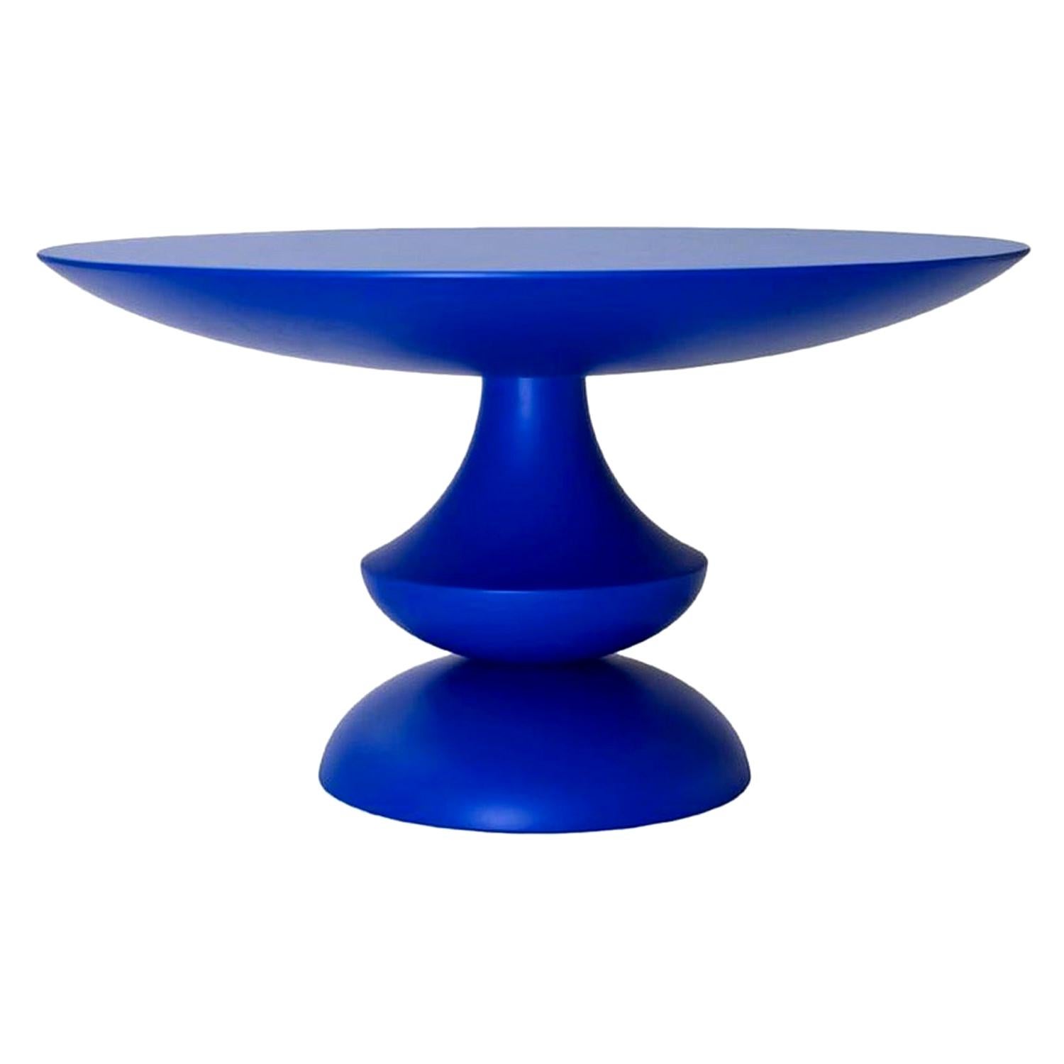 In stock in Los Angeles, Blue Lacquered Birignao Side Table by Feruccio Laviani
