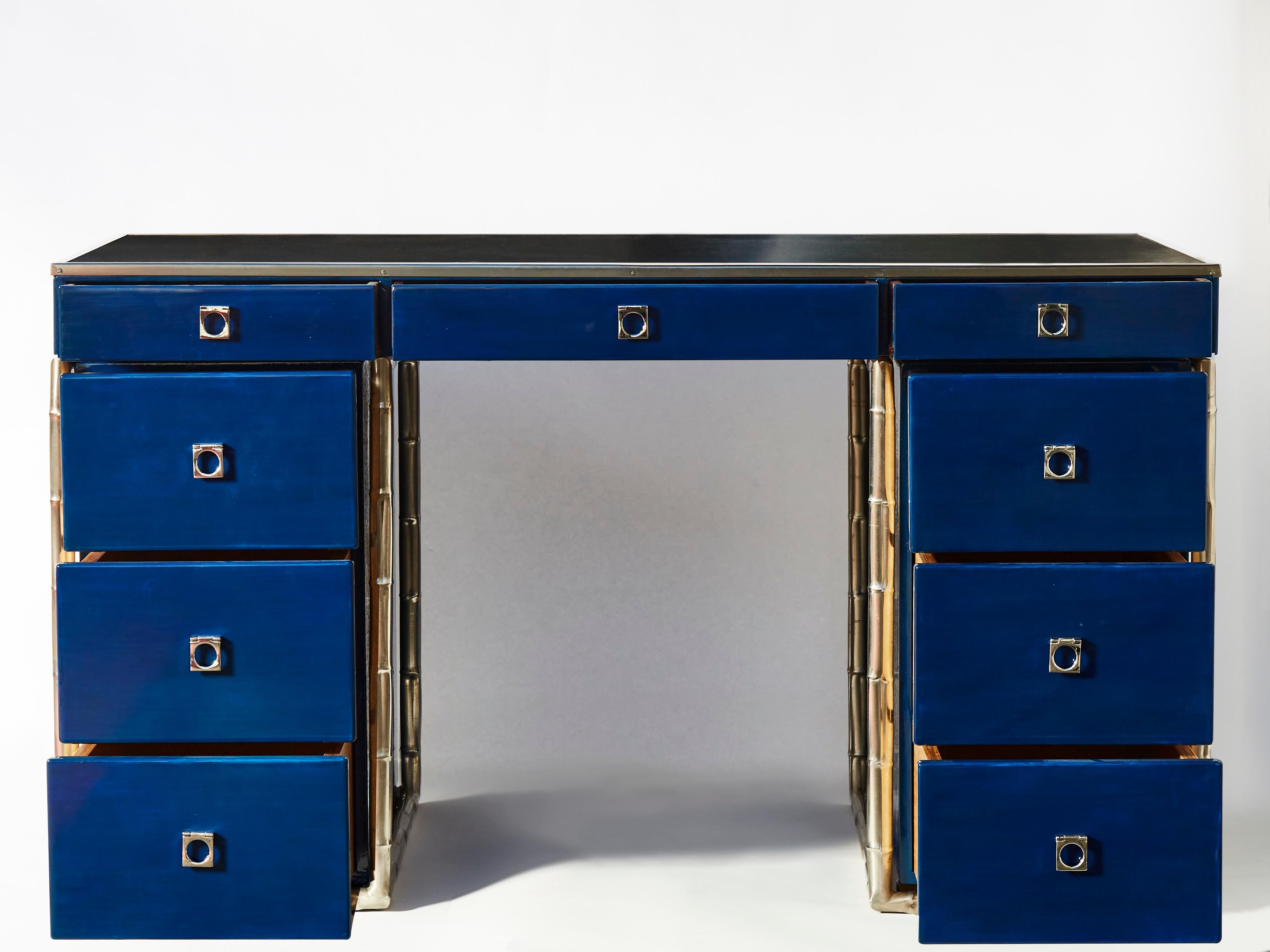 blue lacquer desk
