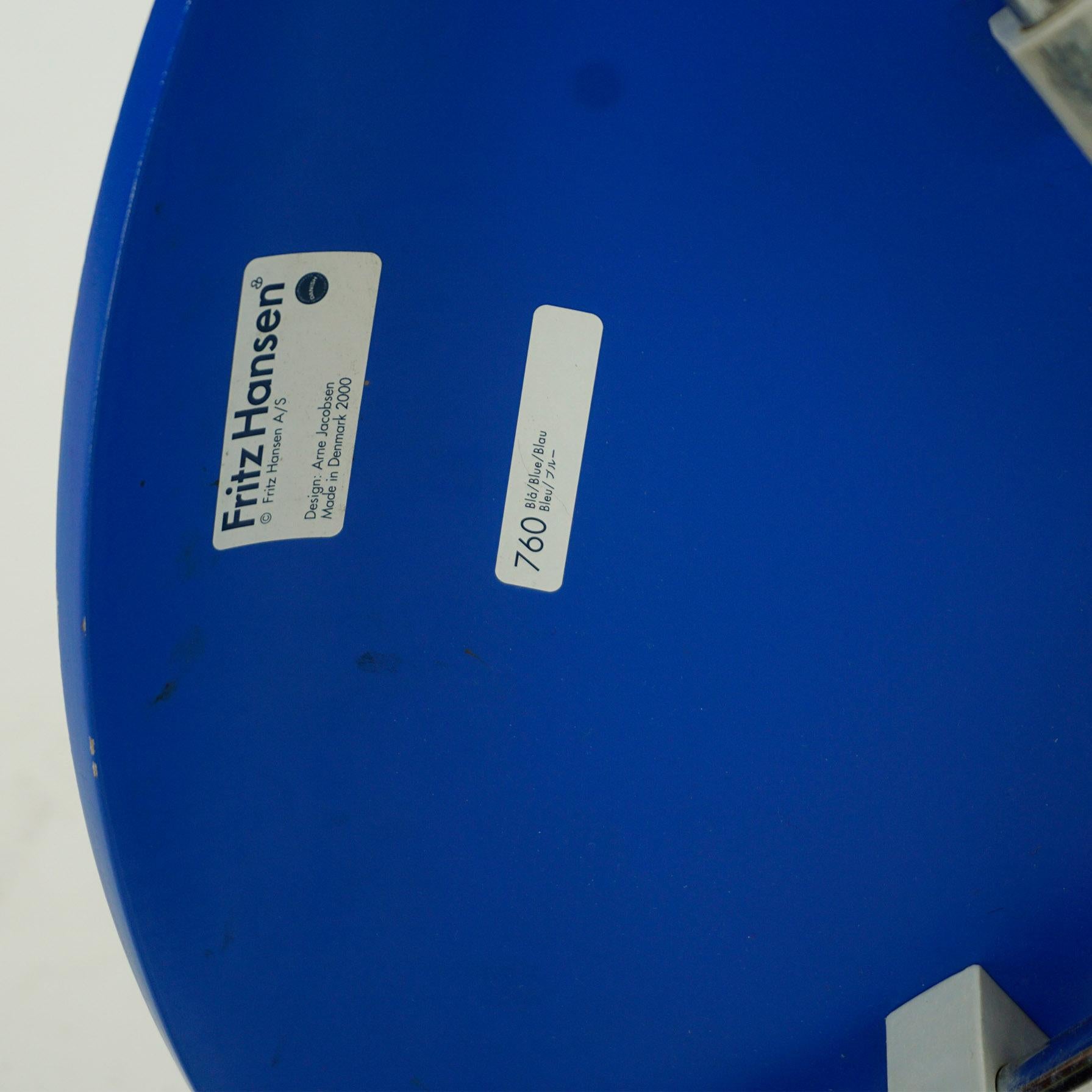 Blue Lacquered Series 7 Butterfly Chair by Arne Jacobsen for Fritz Hansen 2