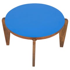Vintage Blue lacquered wooden coffee table - 1950s