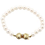 Blue Lagoon by Mikimoto Cultured Pearl and Diamond 14 Karat Yellow