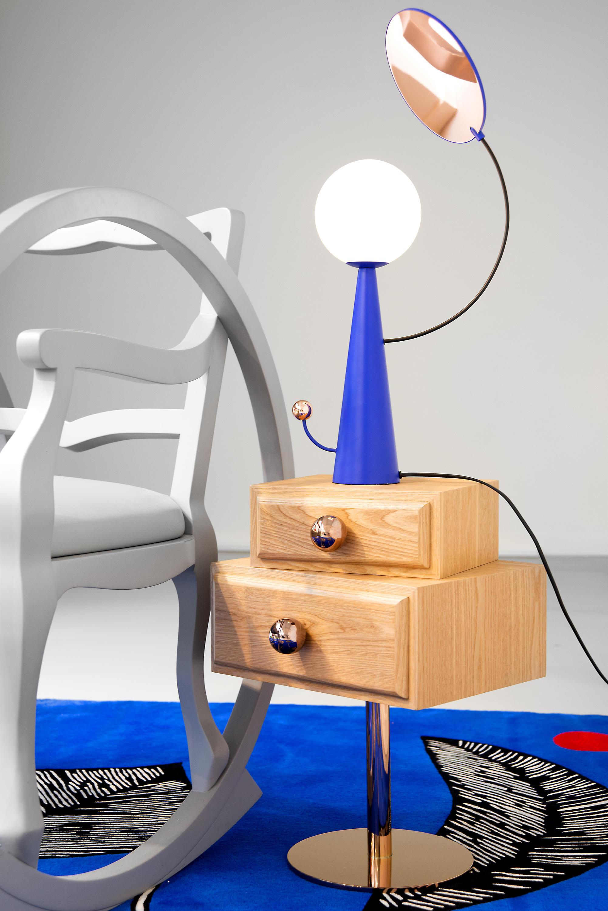 Modern Blue Lamp by Thomas Dariel For Sale