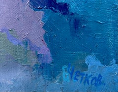 "Blue Landscape with Town" by Boris Chetkov