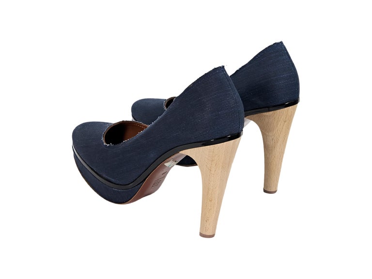 denim platform pumps