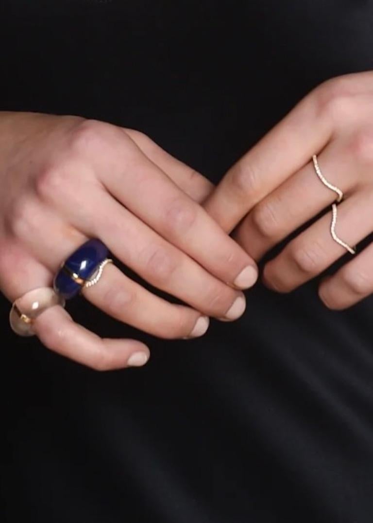 Women's or Men's  Blue Lapis Cocktail Ring For Sale