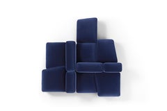 Blue Lapis Fabric Sofa Composition by Amura Lab