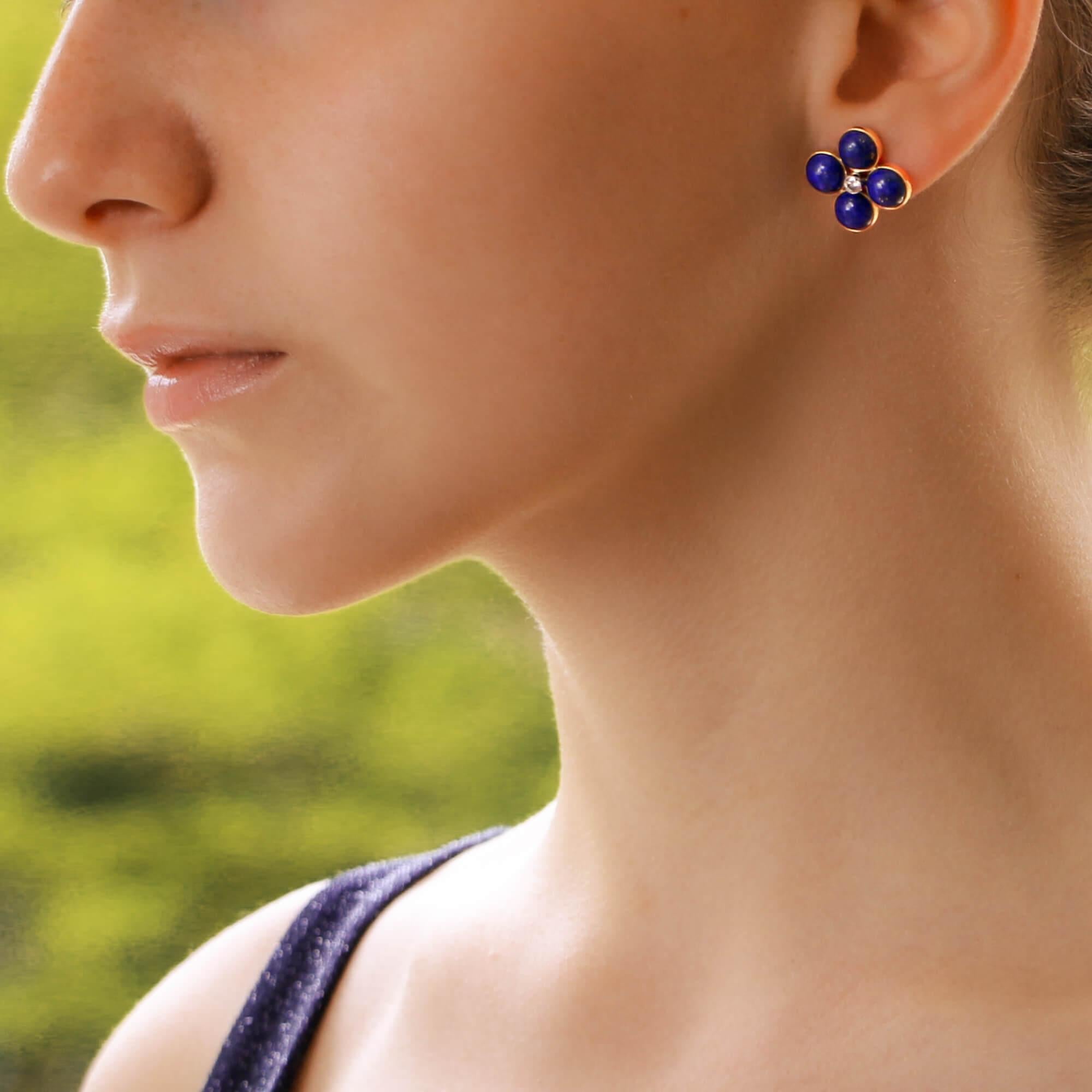 blue lapis stud earrings