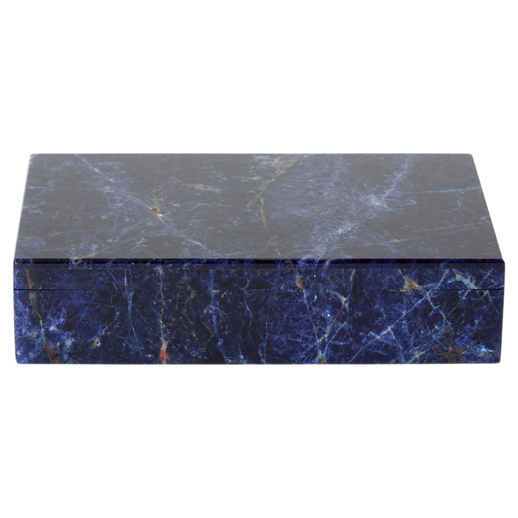 Blue Lapis Lazuli Brass Onyx Rectangular Jewellery Box, 1980 at 1stDibs
