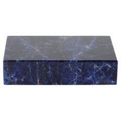 Blue Lapis Lazuli Brass Onyx Rectangular Jewellery Box, 1980