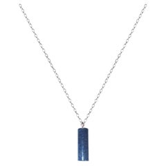 Blue Lapis Lazuli Pendant Necklace, Sterling Silver Necklace by nlanlaVictory