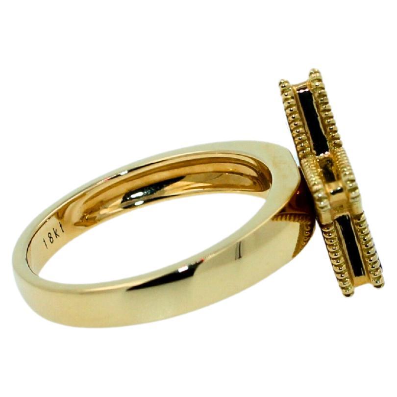 Cabochon Anello in oro giallo con stella di lapislazzuli blu e costellazione celeste dello zodiaco in vendita