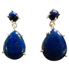 Blue Lapis Lazuli Sterling Silver Post Earrings