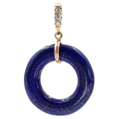 Blue Lapis Open Space Round Pendant *CHAIN NOT INCLUDED