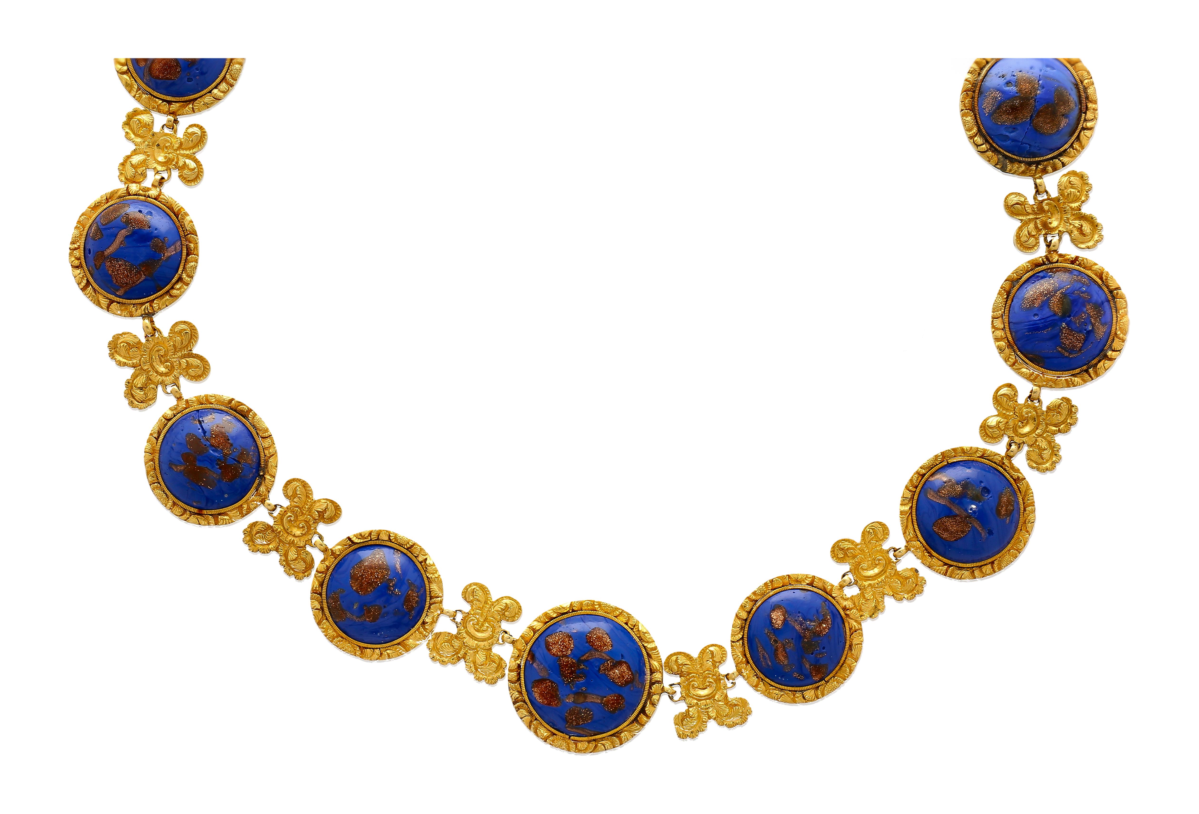 Blue Lapis Reviere Necklace in 14k & 18K Gold For Sale 2