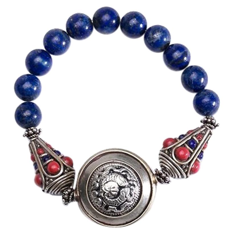 Blue Lapis Shield Bracelet For Sale