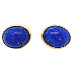 Vintage Blue Lapis Stud Earrings