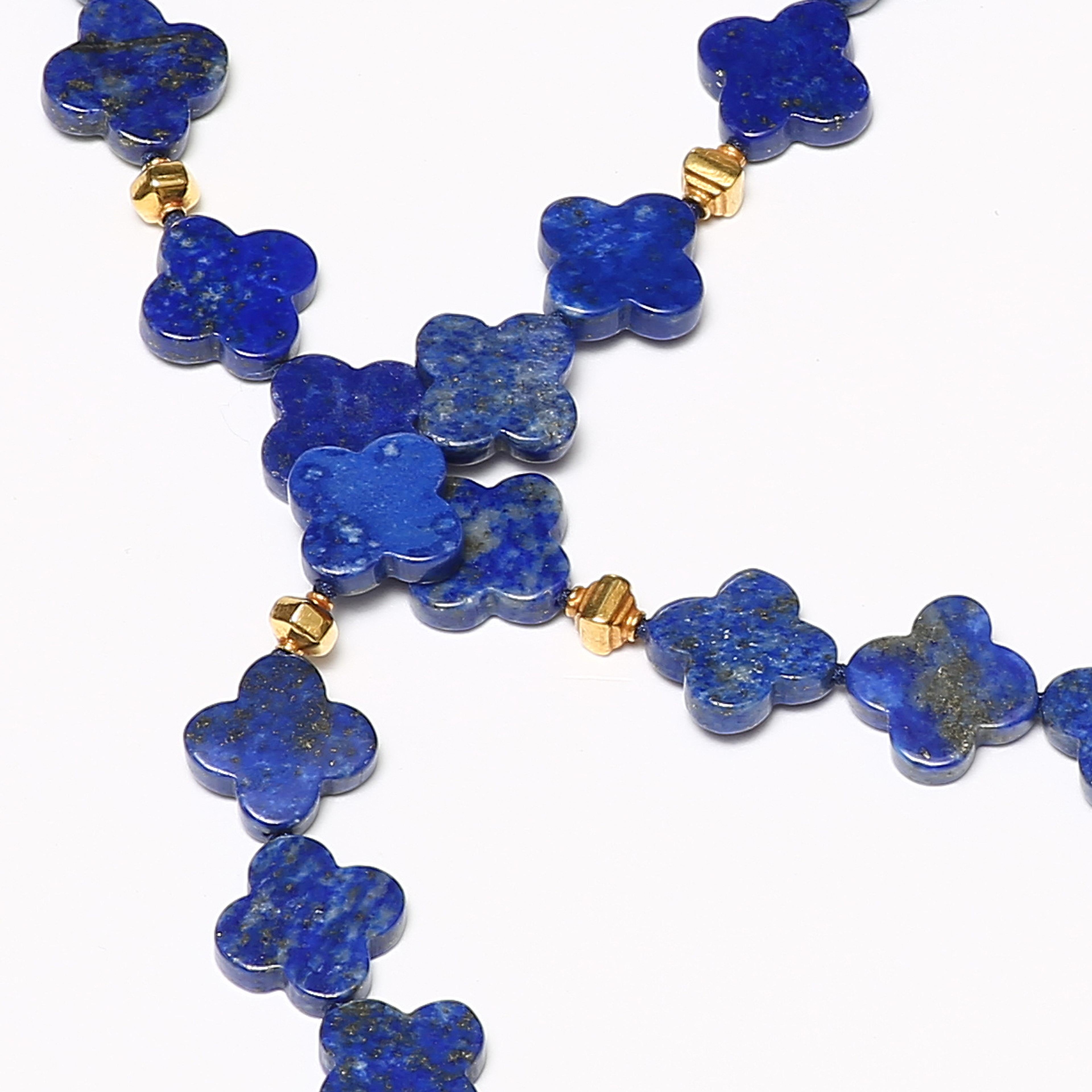 Blue Lapiz Gold Necklace In New Condition In Central, HK