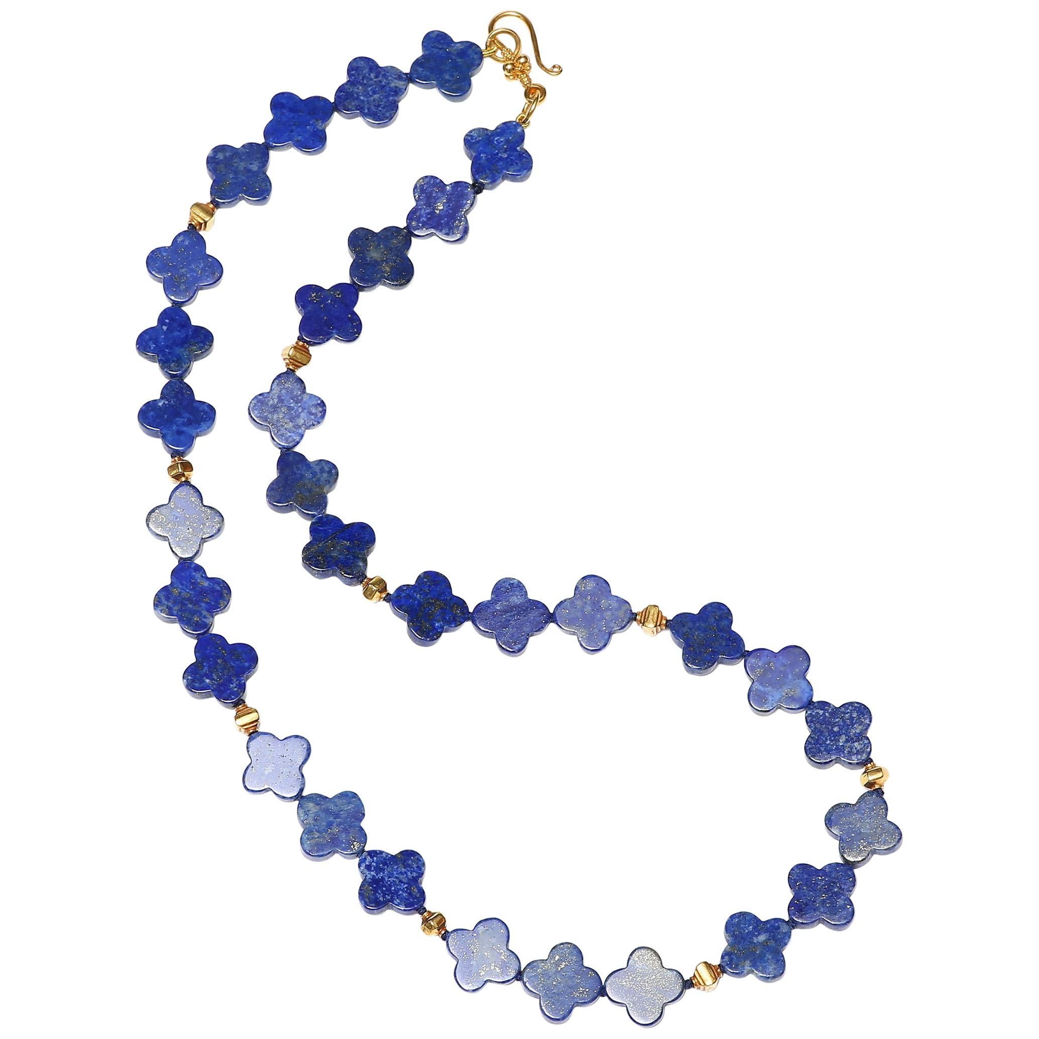 Blue Lapiz Gold Necklace