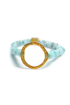 Blaues endloses Sommerarmband aus blauem Larimar