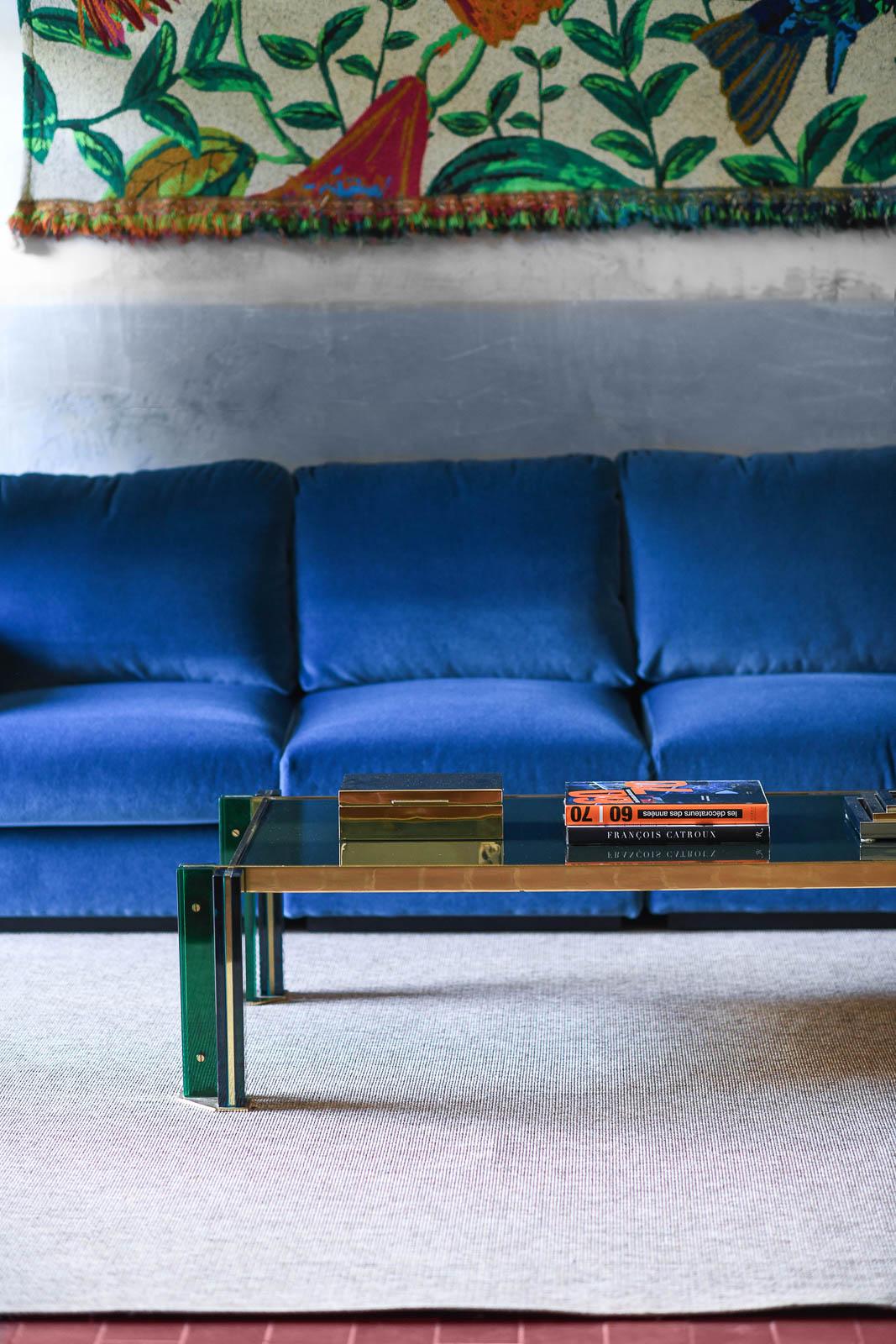 Canapé modulaire bleu LB en vente 3