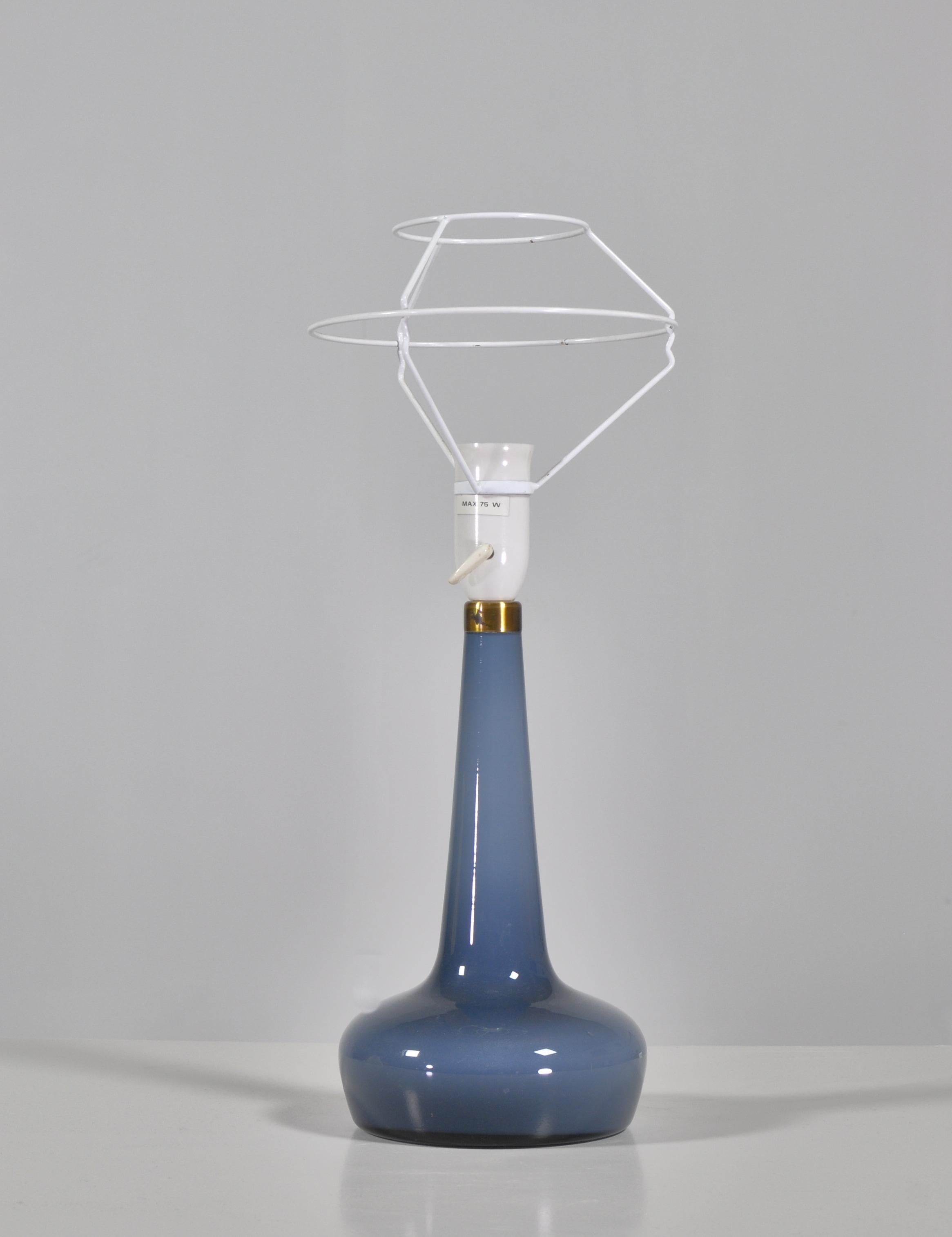 Blue Le Klint & Holmegaard Blown Glass Table Lamp Denmark by Esben Klint, 1949 1