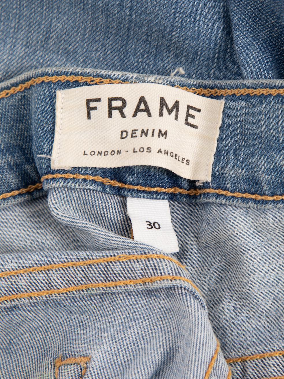 Women's Blue Le Skinny de Jeanne Crop Jeans Size L For Sale
