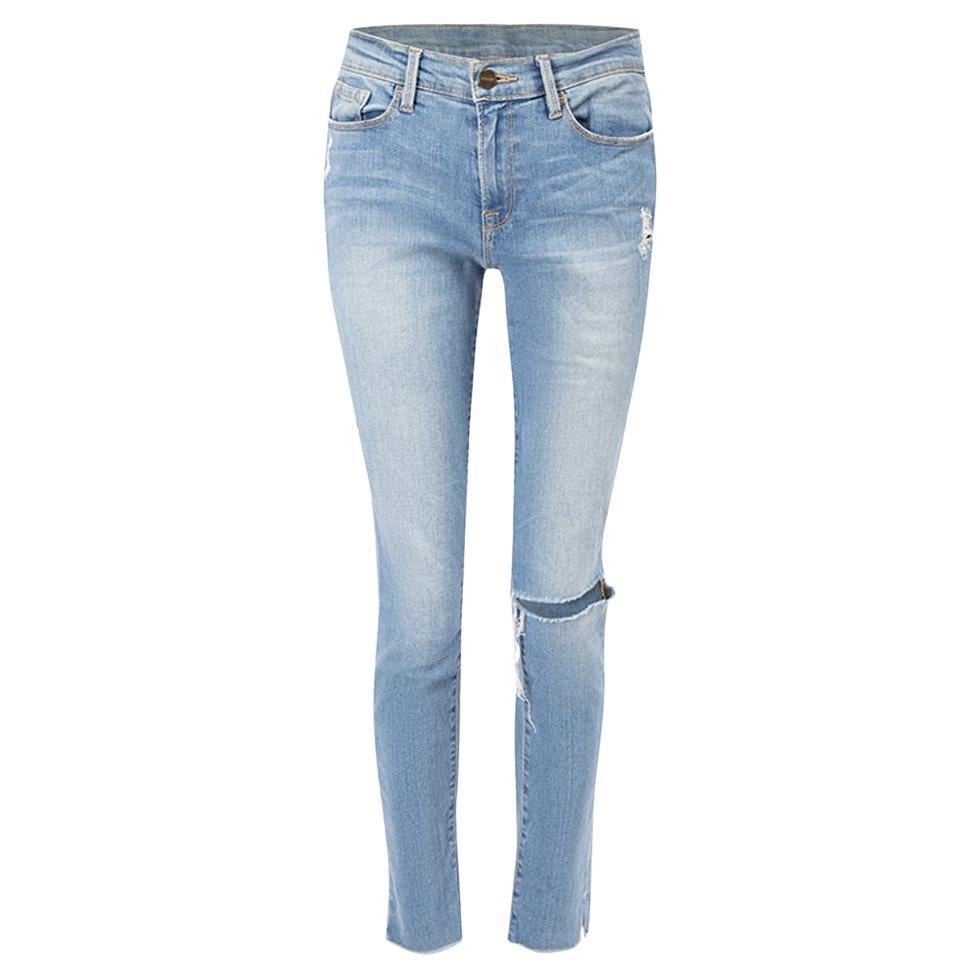 Blue Le Skinny de Jeanne Crop Jeans Size L For Sale