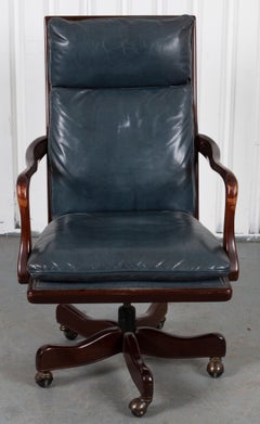 Blue Leather Executive Armchair