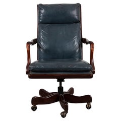 Blue Leather Executive Armchair