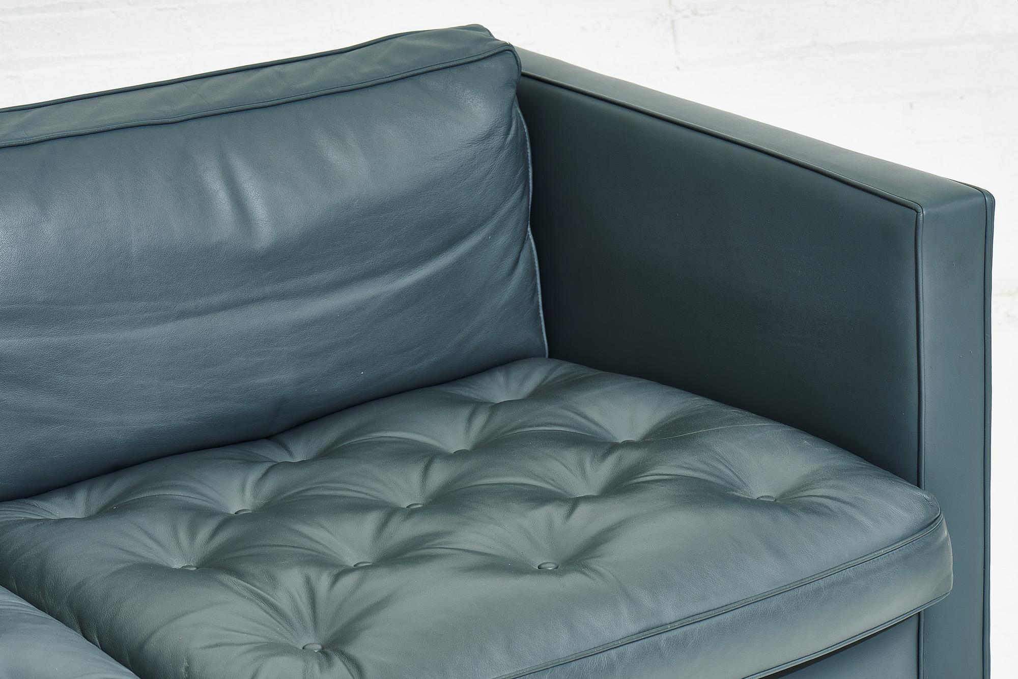 Blue Leather Sofa, Ludwig Mies van der Rohe, 1980 1