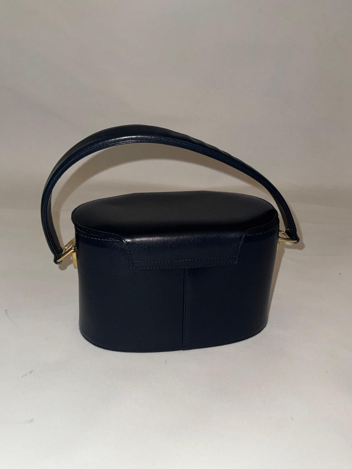 Borsa a manico alto in pelle blu di Gianfranco Lotti In condizioni buone in vendita a London, GB