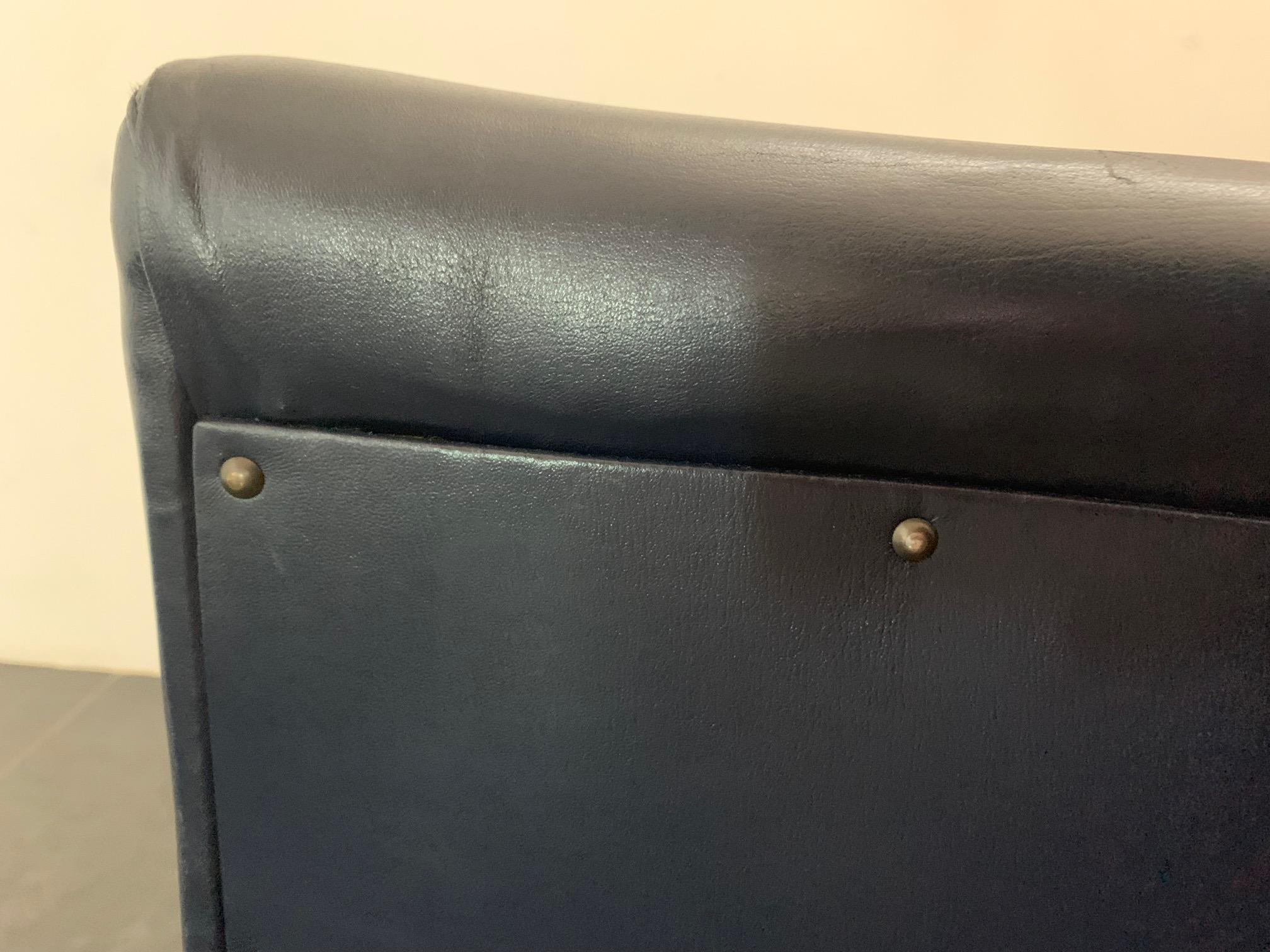 Blue leatherette reclining armchair in the style of Marco Zanuso, 1960s 5