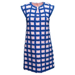 Blue
Light Pink Chanel Grid Patterned Tweed Dress Size FR 40