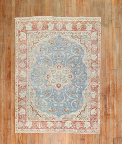 Blue Light Red Antique Persian Tabriz Rug
