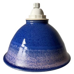 Handmade Danish Blue Lilac Glazed 1970s Ceramic Pendant