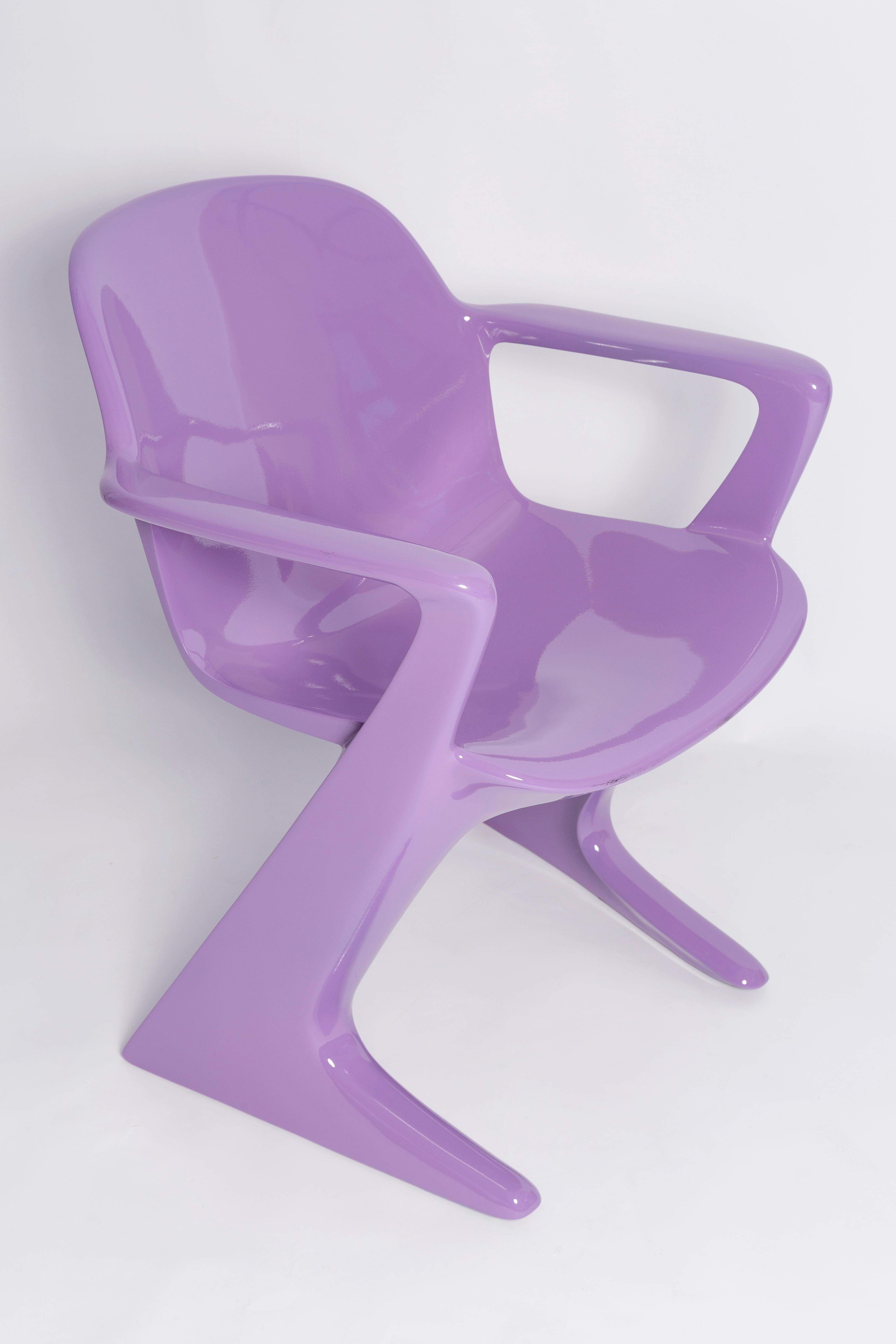 Lacquered Blue Lilac Kangaroo Chair Designed by Ernst Moeckl, Germany, 1968 For Sale