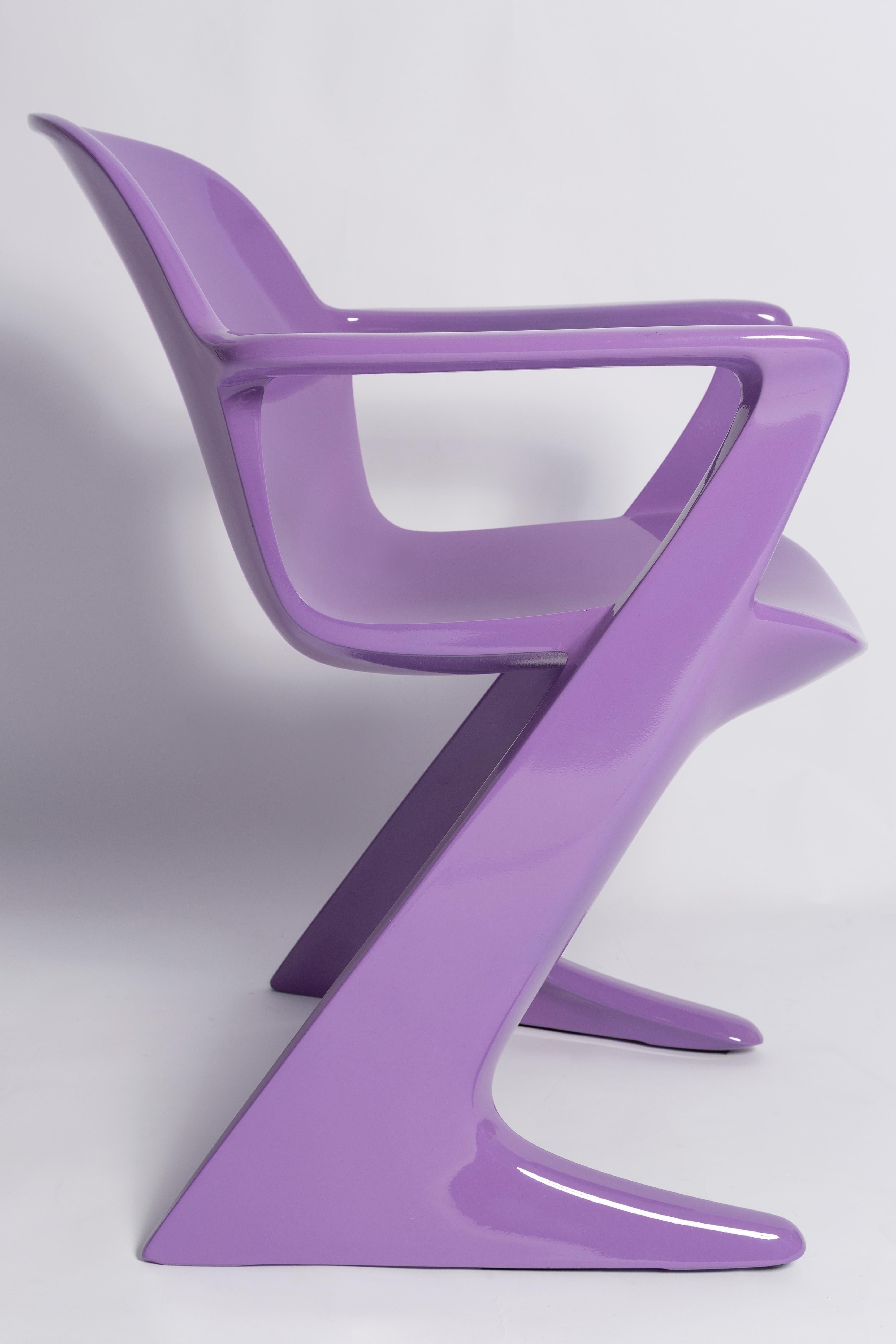 Blue Lilac Kangaroo Chair Designed by Ernst Moeckl, Germany, 1968 In Excellent Condition For Sale In 05-080 Hornowek, PL