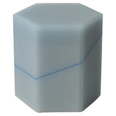 Blue Line Hex Box Resin Side Table/Stool Gray by Facture, REP by Tuleste Factory