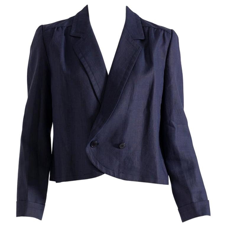 Blue Linen Blazer for Women by Valentino Miss V, Made in Italy For Sale