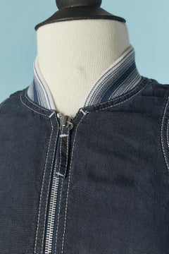 Blue linen dress with striped inset JEAN-PAUL GAULTIER JEANS