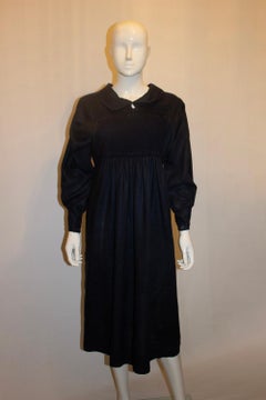 Blue Linen Dress with superb smock detailing