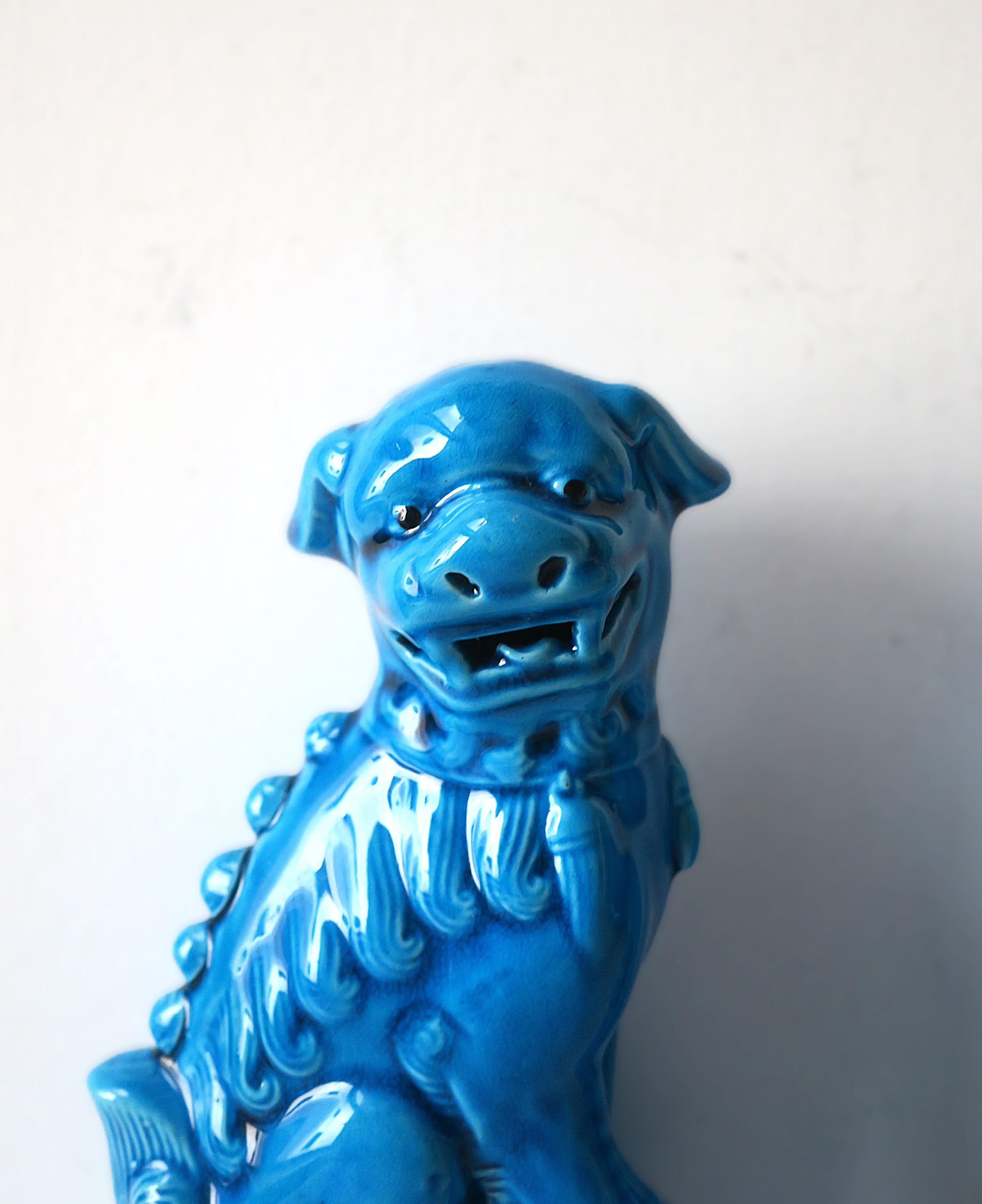 Blue Lion Foo Dogs Decorative Objects, Pair 2