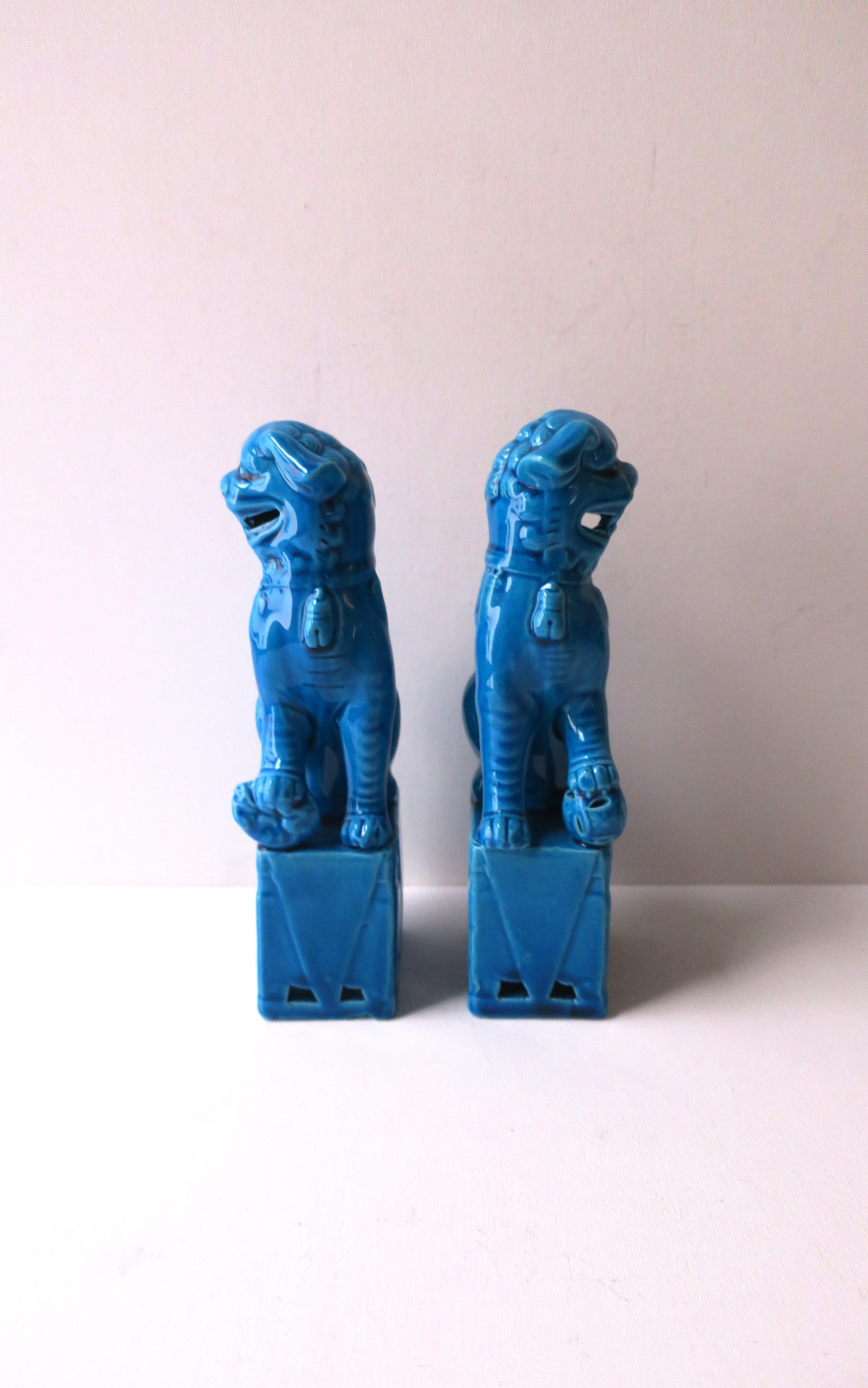 Blue Lion Foo Dogs Decorative Objects, Pair 5