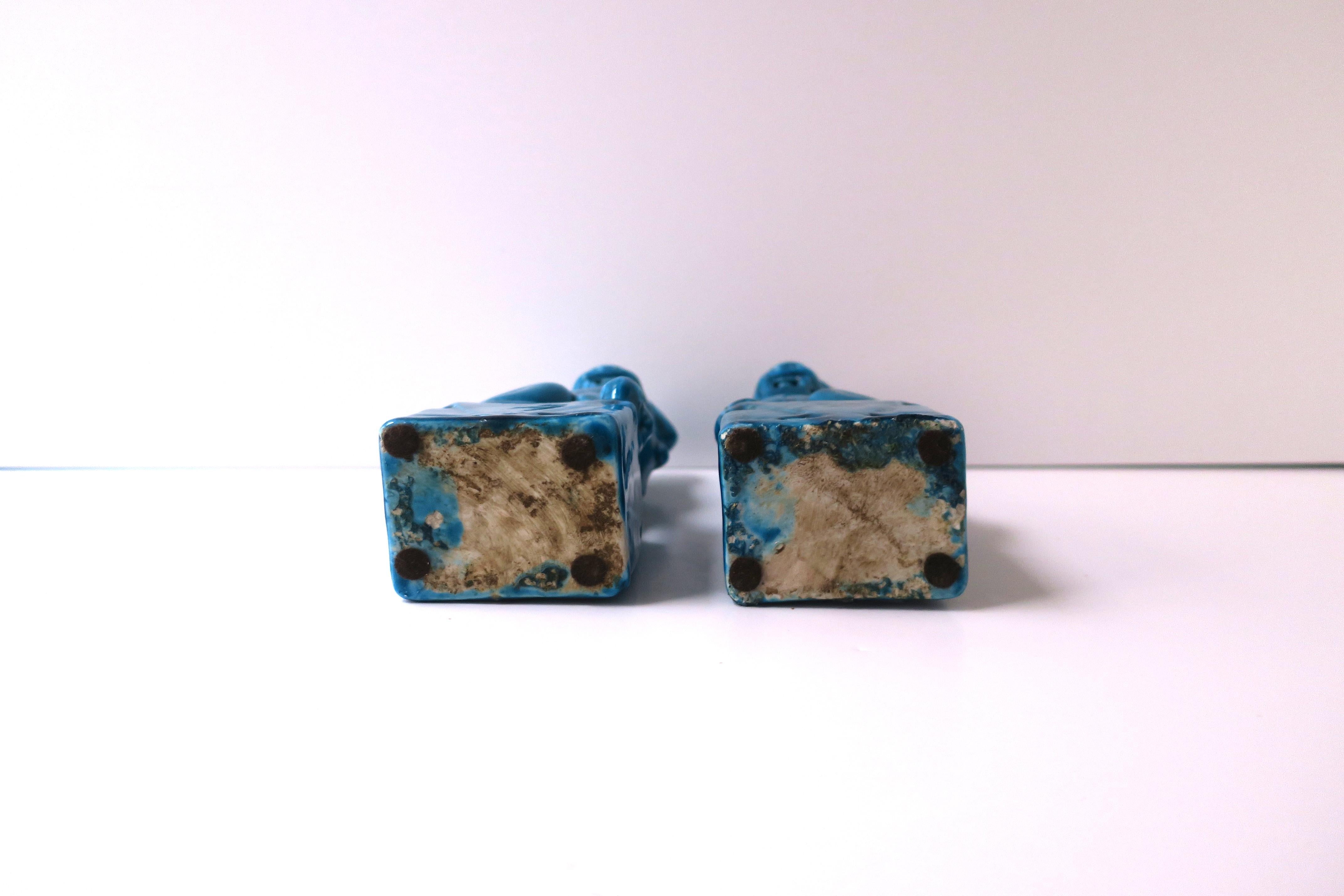 Blauer Löwe Foo Hunde Dekorative Objekte, Paar im Angebot 7