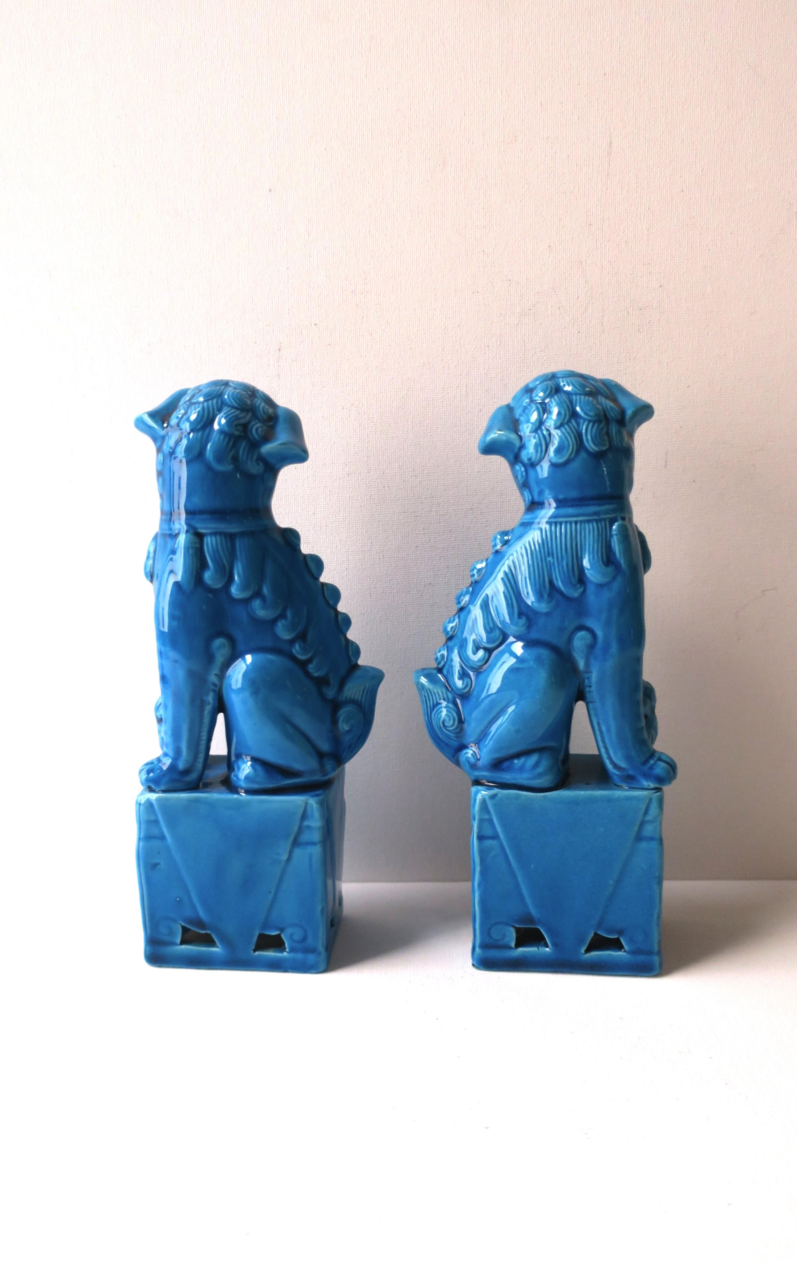 Blue Lion Foo Dogs Decorative Objects, Pair 6